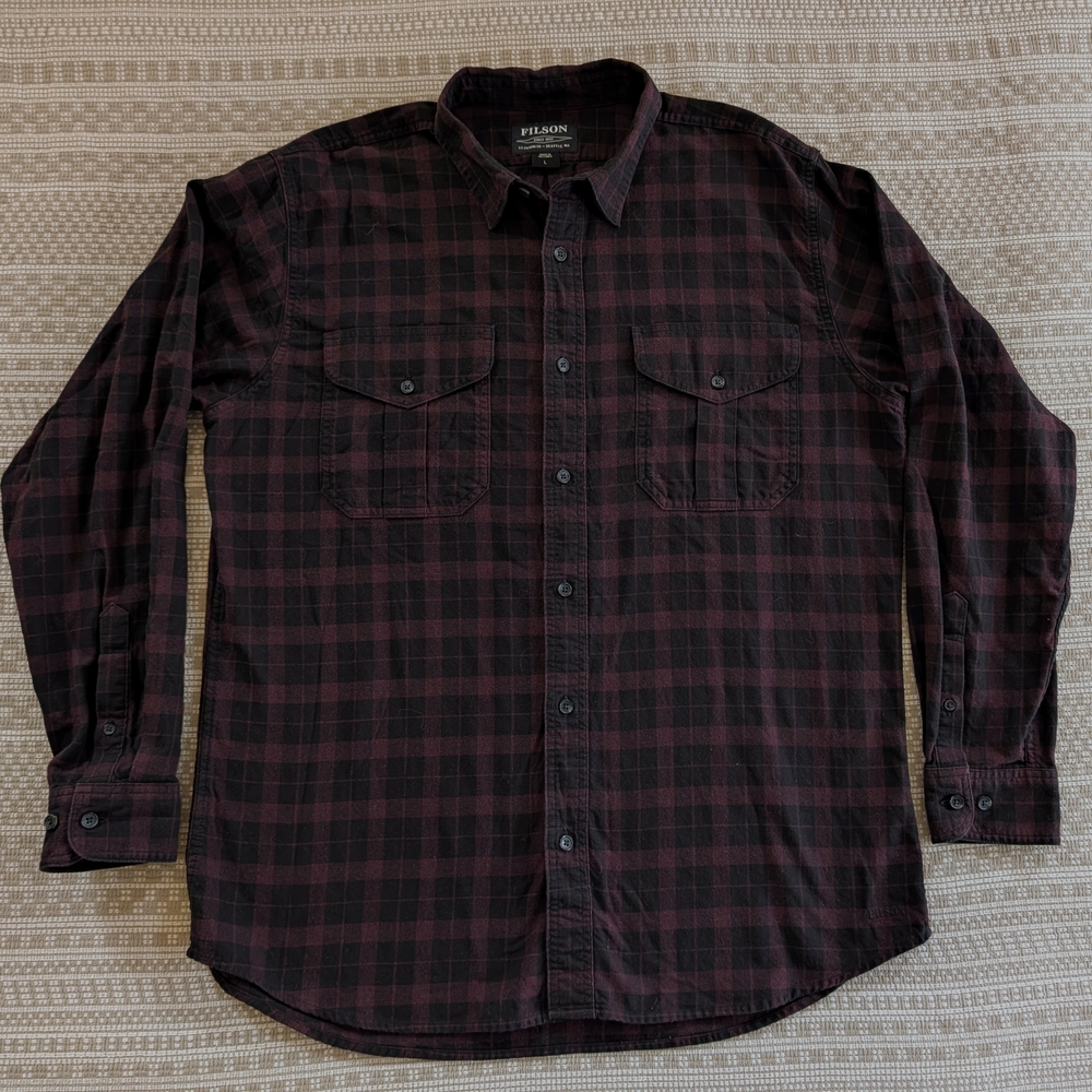 Filson Men's Dark Plaid Button Down Shirt